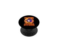 Halloqueens Queens are Born in October Birthday Halloween PopSockets PopGrip Adhésif