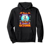 Halloqueens Queens are Born in October Birthday Halloween Sweat à Capuche
