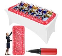 Halloscume 1 lot de grande glacière gonflable de Noël de 183 x 76 x 12,7 cm pour bar de service gonflable, boissons et boissons, récipient alimentaire sur le thème de Noël, piscine, fête