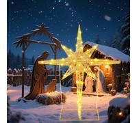 Halloscume Grande étoile de Noël de Bethléem de 91,4 cm éclairée par LED avec lumière pour décoration extérieure, crèche, Sapin de Noël, Cour, décoration de fête
