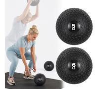 Halloscume Lot de 2 balles de médecine ball texturées de 2,3 kg et 2,7 kg | Slam Wall Balles d'exercice fitness pour la maison, la gym, le conditionnement, la force, le cross-training