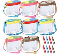 Halloscume Lot de 8 kits d'observation d'insectes pour enfants avec pince à épiler - Ensemble d'extérieur pour attrape-insectes - Boîte d'observation pour la science et la nature - Couleurs profondes