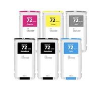 Hallosun 130ML HP 72 (noir mat, noir photo, cyan, magenta, jaune, gris) compatible avec HP Design T2300 T1300 T1200 T1120 T1100 T1100 T795 T790 T770 T620 T610&T610&T610 00 imprimantes