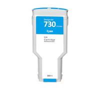 Hallosun HP 730 Cartouche d'encre cyan (P2V68A) compatible avec les imprimantes HP DesignJet T1600 T1700 T2600 300 ml