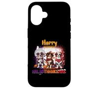 HalloThanksMas Australian Shepherd Spooky Thankful Merry Coque pour iPhone 16