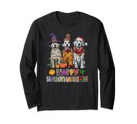 Hallothanksmas Dalmatian Dogs Halloween Christmas Pumpkin Manche Longue