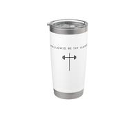 Hallowed Be Thy Gains Cross - Minimalist Jesus Gym Workout Gobelet isotherme en acier inoxydable double paroi