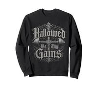 Hallowed Be Thy Gains Gym Lifting Gothique Sweatshirt