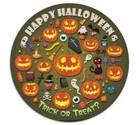 Halloween 1000 Pièces Puzzles Convient Aux Adultes Aux Enfants Dope Puzzle Circulaire Décompression Et Cadeau Jeu Cadeau Unique Puzzle Bricolage pour Décoration D’intérieur 1000pcs (67.5x67.5cm)
