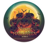 Halloween 1000 Pièces Puzzles Convient Aux Adultes Aux Enfants Dope Puzzle Rond Décoration pour Enfants Cadeau des Cadeaux De Voyage Puzzle Bricolage pour Décoration D’intérieur 1000pcs (67.5x67.5cm)