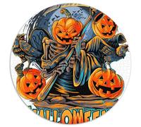 Halloween 1000 Pièces Puzzles Convient Aux Adultes Aux Enfants Dope Puzzle Rond Décoration pour Enfants Cadeau Jeu Cadeau Unique De l'art De La Décoration Moderne 1000pcs (67.5x67.5cm)