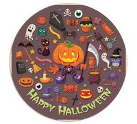 Halloween 1000 Pièces Puzzles Convient Aux Adultes Aux Enfants Dope Puzzle Rond Décoration pour Enfants Cadeau des Cadeaux De Voyage De l'art De La Décoration Moderne 1000pcs (67.5x67.5cm)