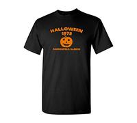 Halloween 1978 T T-Shirts à Manches Courtes Michael Myers Jamie Lee Curtis Horror Movie Haddonfield Black(X-Large)