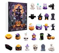 Halloween 2025 - Resin, 11.02x6.3in Creepy Sculptures Desktop Ornament 24-Day Countdown | Festive Display Spooky Figurine Set, Halloween Countdown Decor For Shelf, Fireplace, TV Cabins