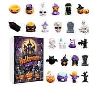 Halloween 2025 - Resin, 11.02x6.3in Creepy Sculptures Desktop Ornament 24-Day Countdown | Festive Display Spooky Figurine Set, Halloween Countdown Decor For Shelf, Fireplace, TV Cabins