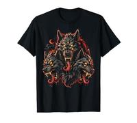 Halloween 3 têtes Hellhound Cerberus Gothic Horror Werewolf T-Shirt Graphique avec Valeur