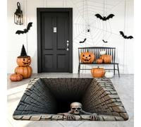 Halloween 3d Optical Illusion Doormat Skeleton Hand Front Door Mat, Deep Vortex Illusion Rug, Non-Slip, Durable Fabric, Depth Pattern Decor for Indoor Home Holiday Parties and Festive Setups，1pc80x120