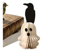 Halloween 3D Paper Pumpkin & Ghost Centerpiece - Foldable Table Decor | Eco-friendly flat-folding paper pumpkin and ghost tabletop centerpiece for Halloween home, shop window, and party photo