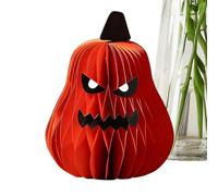 Halloween 3D Paper Pumpkin & Ghost Centerpiece - Foldable Table Decor | Eco-friendly flat-folding paper pumpkin and ghost tabletop centerpiece for Halloween home, shop window, and party photo