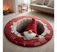 Halloween 3D Rug - Halloween Optical Illusion Rugs, Ghost Skeleton Pumpkin Patterns, Soft Non-Slip Backing for Living Room Bedroom Party Home Decoration (H,47in)