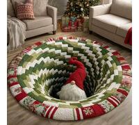 Halloween 3D Rug - Halloween Optical Illusion Rugs, Ghost Skeleton Pumpkin Patterns, Soft Non-Slip Backing for Living Room Bedroom Party Home Decoration (I,32in)