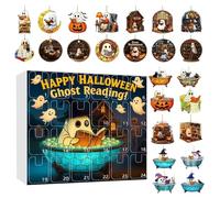 Halloween A Dvent C Alendar | Calendrier De Compte À Rebours Fantômes De Lecture De 24 Jours | Décorations D'Halloween Acrylique 2D | Trace Le Temps De Manière Créative | Présent Réconfortant | 32x28x