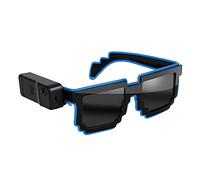 Halloween Accessoires Cordless Rave Mode Sunglasses Glasses DJ Neon Party Up Glowing with 4 Light Animaux (Blue, One Size)