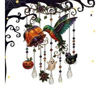 Halloween Acrylic Wind Chimes Cute 2D Ghost Hummingbird Sun Catcher