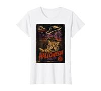 Halloween Alien Cat UFO Beam Me Candy Horror Rétro T-Shirt Graphique avec Valeur, Femme, Blanc, S