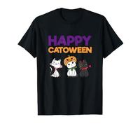 Halloween, Amoureux des Chats, Chaton Effrayant, drôle et Joyeux catoween T-Shirt Graphique avec Valeur
