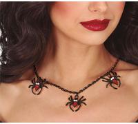 Halloween Araignée Amulette Horreur Gothique Bijoux Mystique Chaîne Bijoux d'horreur Dark Style, couleur : noir