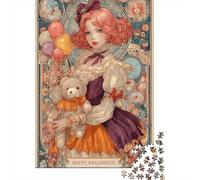 Halloween Art Print Puzzle 1000 Pièces Educa Jouet en Bois Divertissement Créatif Décoration Intérieure Jeu Éducatif Challenge Toy Adultes & Enfants des 14 Ans 52x38cm/1000pcs