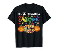 Halloween Autism Pumpkin It's OK to Be a Little Different T-Shirt
