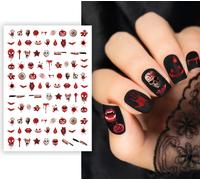 Halloween autocollant d'ongle Design d'horreur Citrouille Tête de Mort Supplémentaire Sanglant Créatif Nailart 10x7 cm Styles Monstre effrayant Nuit Décoration Adulte Costume Fête Manucure Horreur, Co