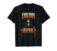 Halloween aux chandelles Lincoln Four Score & Four Skulls T-Shirt