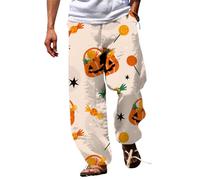 Halloween avec imprimés amusants Y2K Pantalon de loisirs pour homme Pantalon de jogging Baggy Pantalon de course Taille élastique Pantalon de survêtement Pantalon d'extérieur élégant Confortable