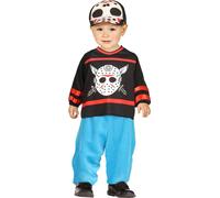 Halloween Aventure Bébé Tenue Masque Sport Joueur Style Haut Bonnet Pantalon Effrayant Unique Enfant Costume Stylé Créatif Jeune Enfant Joueur Décontracté Unie, Taille : 92/98 Couleur : Noir