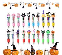 Halloween Ballpoint Pen, 20 Pieces Ghost Pumpkin Witch Holiday Pens, 4 Colors Ergonomic Quick Drying Smooth Writing, Cute Seasonal Stationery for Business, Journaling, Teacher, Studying, 10x2.5x2cm