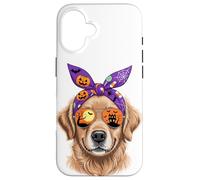 Halloween Bandana Golden Retriever GR Dog Goldie Coque pour iPhone 16