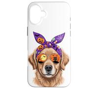 Halloween Bandana Golden Retriever GR Dog Goldie Coque pour iPhone 16 Plus