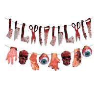Halloween Banner, Horror Flag, Horror Theme Vibrant Colors Easy Hanging Reusable Material Weather Resistant Lightweight Design Large Size Quick Setup, Halloween Backdrop for Home