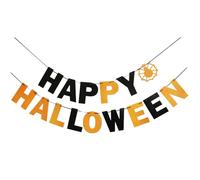 Halloween Banner - Paper, 14 cm Bunting Banner Halloween Party Decoration | Sturdy And Reusable Festive Banners, Spooky Holiday Decor For Haunted House, Halloweens Party, Classroom, Home, Gift