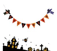 Halloween Banner - Paper, 14 cm Bunting Banner Halloween Party Decoration | Sturdy And Reusable Festive Banners, Spooky Holiday Decor For Haunted House, Halloweens Party, Classroom, Home, Gift
