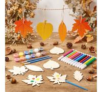 halloween bannière suspendue diy découpe feuille d érable ornement | Trente feuilles d érable non finies découpe forme de feuille ornement pour fête d automne DIY décoration