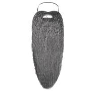 Halloween Barbe Faux Moustaches Funny Male Santa Long Black Party Supplies Santa Funny Moustache Longue Halloween Party, Ours bouclé gris de 60 cm, taille unique