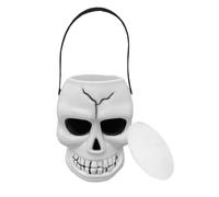 Halloween Basket - Skull Bucket with Handle Snack Container for Desktop