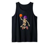 Halloween Basketball Skeleton Teens Spooky Basketball Player Débardeur