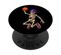 Halloween Basketball Skeleton Teens Spooky Basketball Player PopSockets PopGrip Adhésif