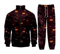 Halloween Beaux Sweats Capuche Pour Hommes Ensemble de leggings filetés avec sweat-shirt à 3D impression numérique d Tenue Formelle Homme(I,4XL)