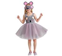 Halloween Bebe-Costume de Koala pour Filles-Tenue d'halloween-Cosplay-Tutu-Tenue de scène-Mignon-pour Enfants de 1 à 12 Ans (Grey-5-6 Years)